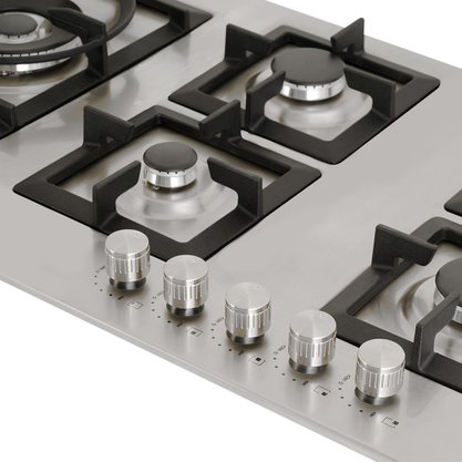 Cooktop Quadratto Semiprofissional a Gás 5 Queimadores Tripla Chama 90cm Bivolt Elettromec