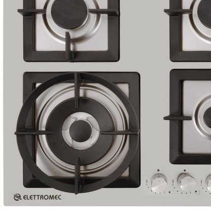 Cooktop Quadratto a Gás 6 Queimadores Tripla Chama 90cm Bivolt Elettromec