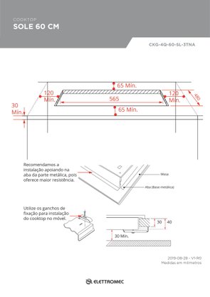 Cooktop Sole a Gás 4 Queimadores 60cm Bivolt Elettromec