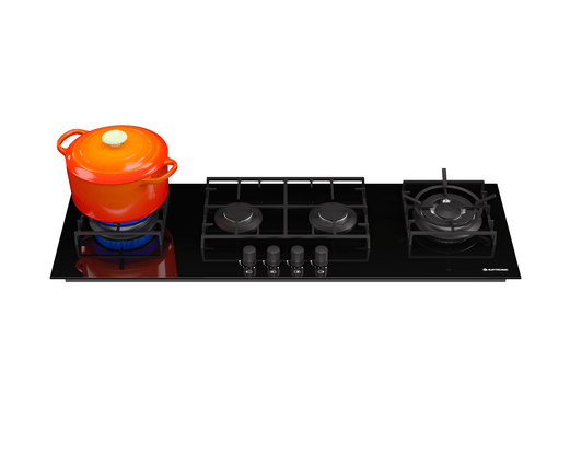 Cooktop Vetro 4 Queimadores 2 Tripla Chamas 110cm Bivolt Elettromec
