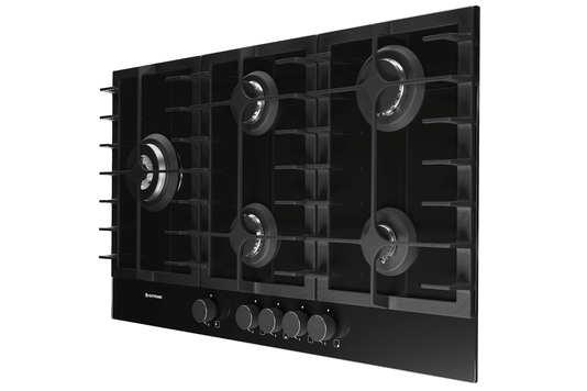 Cooktop Vetro a Gás 5 Queimadores Tripla Chama 90cm Bivolt Elettromec