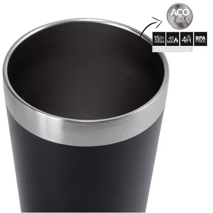 Copo Térmico para Cerveja Black em Aço Inox 473ml Termopro