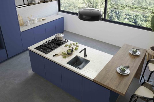Cuba para Cozinha Primaccore 400 Black Matte com Válvula Debacco