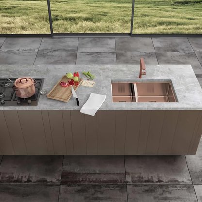 Cuba para Cozinha Primaccore Dupla Rose Gold 720x440mm Debacco