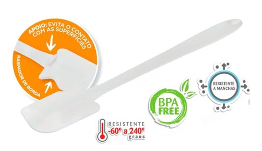 Espátula Profissional Silicone Branca 45cm Weck