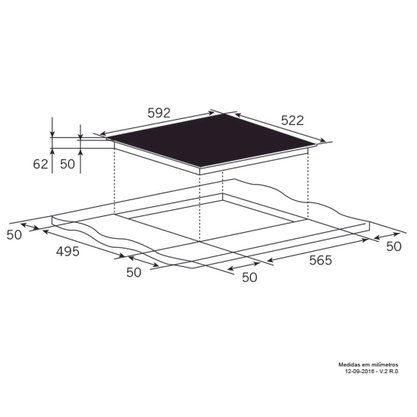 Cooktop Elétrico Vitrocerâmico 4 Queimadores 60cm 220V Elettromec