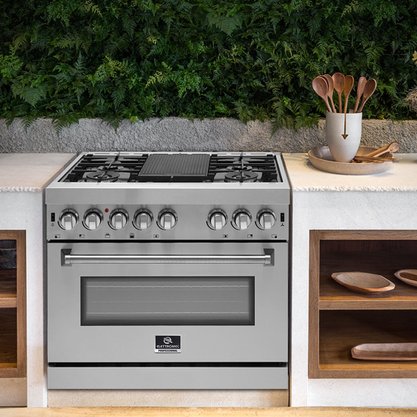 Fogão Professional 5 Queimadores com Forno à Gás 116 Litros 90cm  220V Elettromec