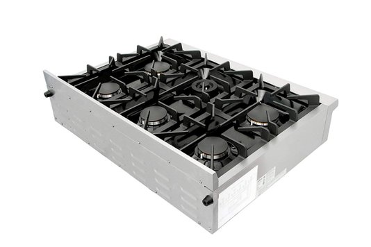 Fogão Rangetop a Gás Profissional 6 Queimadores Inox 90cm 220V Cookerhood