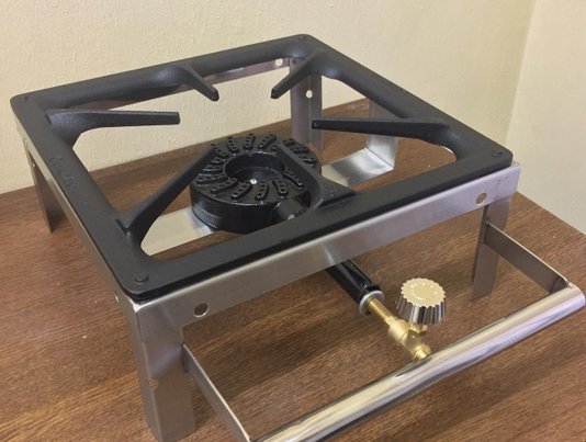 Fogareiro à Gás Alta Pressão em Inox para Churrasqueira e Bancada Guindani