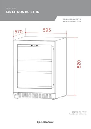 Frigobar 135 Litros Built-in 220V Elettromec