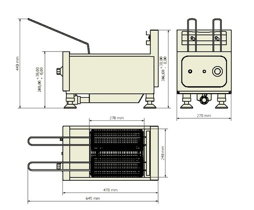 Fritadeira Elétrica Profissional de Bancada Aço Inox MEC-1 220V Multifritas