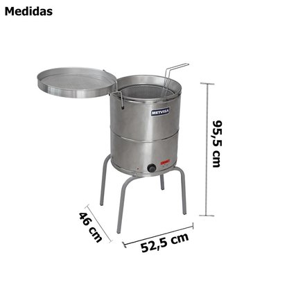 Fritadeira Industrial Elétrica Água e Óleo Inox FIE20 20 Litros 220V Metvisa