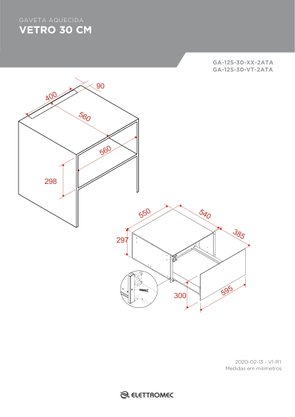 Gaveta Aquecida Inox 30cm 220V Elettromec