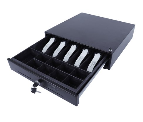 Gaveta para Dinheiro Manual Preta Porta Cédulas e Moedas com Chave MGM Innal