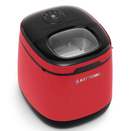 Máquina de Gelo Portátil Vermelha 220V Elettromec