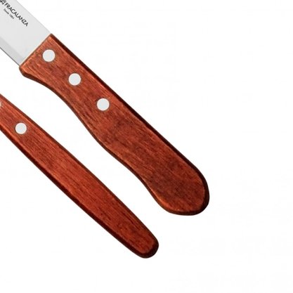 Jogo de 12 talheres Para Churrasco em Aço Inox com Cabo de Madeira Fracalanza