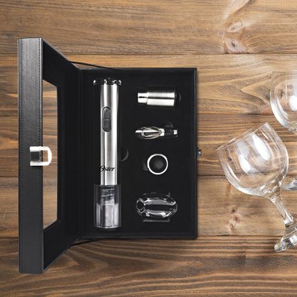 Kit Abridor Elétrico para Vinho Inspire Inox 5 Peças Oster