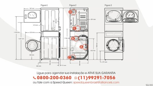 Lavadora e Secadora de Roupas Elétrica Conjugada 10,5kg Inox 220V Speed Queen
