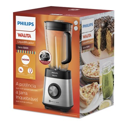 Liquidificador Série 5000 Jarra Inquebrável 3L 1400W Inox 220V Philips Walita