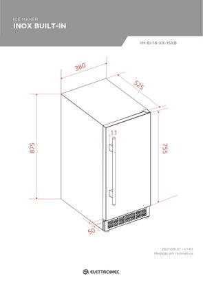Máquina de Gelo Built-in Inox 110V Elettromec