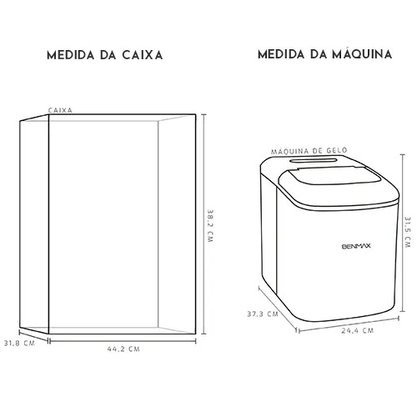 Máquina de Gelo Super Ice 15kg 220V Benmax