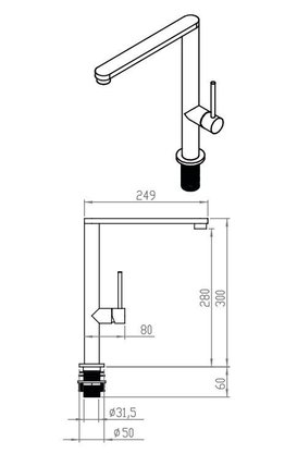 Misturador Monocomando para Cozinha Grey Debacco