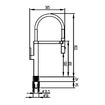 Misturador Monocomando para Cozinha Primaccore com Imã Black Matte Debacco