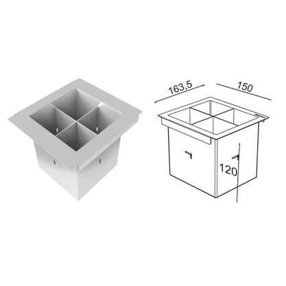 Porta Talheres para Canal Úmido Inox 15cm Debacco