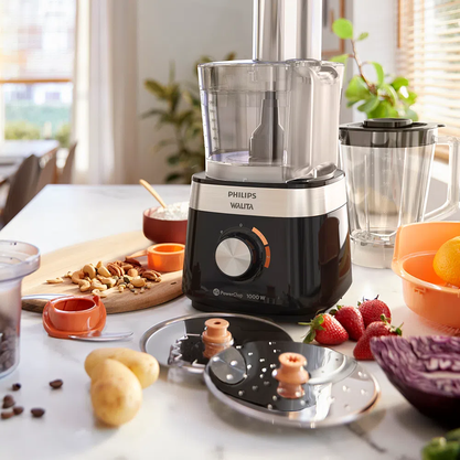 Multiprocessador + 8 Acessórios PowerChop 1000W Preto 220V Philips Walita