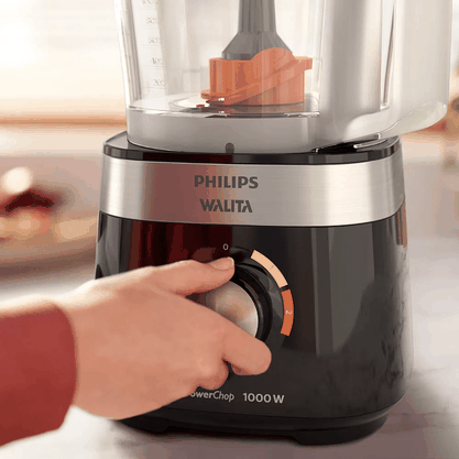 Multiprocessador + 8 Acessórios PowerChop 1000W Preto 220V Philips Walita