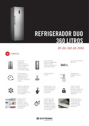 Refrigerador Titanium Duo 360 Litros 220V Elettromec