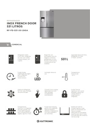 Refrigerador French Door 531 Litros 220V Elettromec
