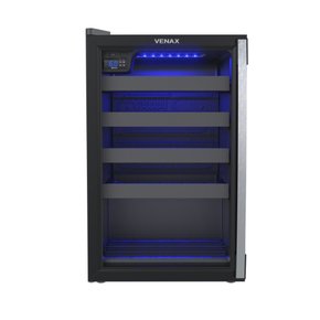 Adega 24 Garrafas Piubella Preto Porta Invertida 220V Venax