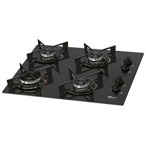 Cooktop Fit Line a Gás 4 Queimadores Mesa de Vidro Preto Bivolt Fischer