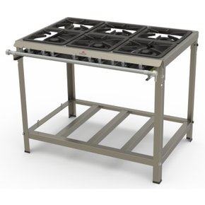 Fogão Industrial a Gás Master Inox 6 Queimadores 3 Simples e 3 Duplos PMI-603 Progás