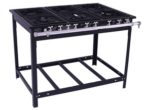 Fogão Industrial Baixa Pressão a Gás 6 Queimadores 3 Simples e 3 Duplos E6D3E Venâncio