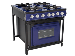 Fogão Profissional a Gás Bravo 4 Queimadores com Forno Azul Venâncio