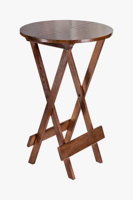 Mesa de Madeira Maciça Dobrável para Bistrô Imbuia Redonda Maplan