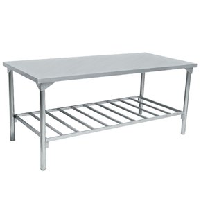Mesa de Serviço Industrial Toda em Inox com Prateleira Inferior em Grade 140x70 Innal