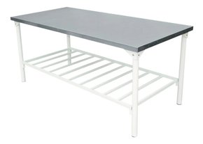 Mesa de Serviço Industrial Tampo em Inox com Prateleira Inferior em Grade 190x70 Innal