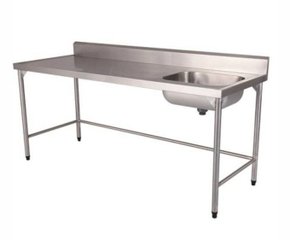 Pia Industrial Contraventada 1 Cuba em Aço Inox AISI 200 190x65x90 Qualinox