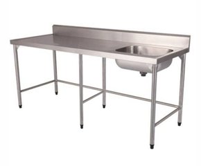 Pia Industrial Contraventada 1 Cuba em Aço Inox AISI 200 290x65x90 Qualinox