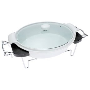 Rechaud Porcelana Oval Base em Madeira Dynasty Full-Fit