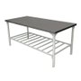 Mesa de Serviço Industrial Toda em Inox com Prateleira Inferior em Grade 190x70 Innal
